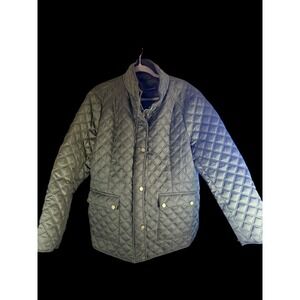 Lucky Brand Quilted Barn Jacket Olive Green chore coat Pockets Women's XL